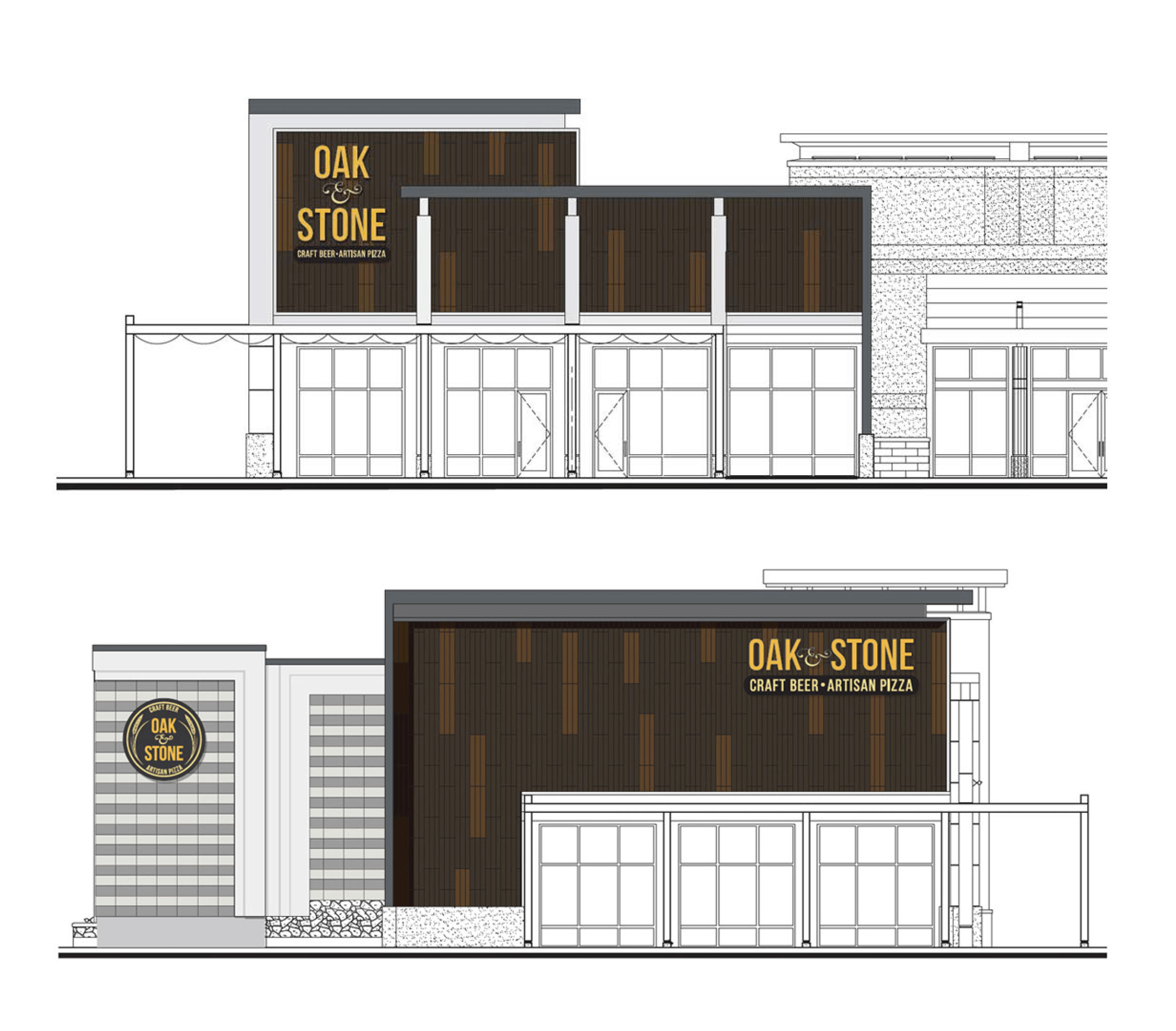 Illustration of Oak and Stone Building